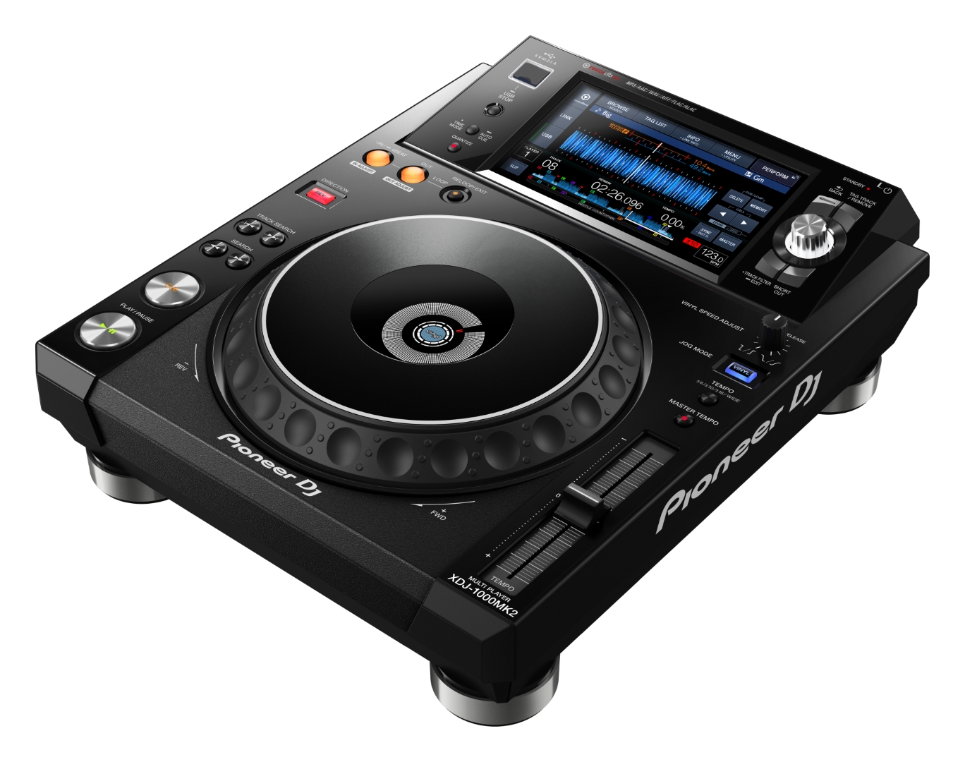 XDJ-1000MK2_angle_low_0818 AUDIOIBIZA REPRODUCTOR USB PIONEER DJ XDJ 1000MK2 angle low 0818